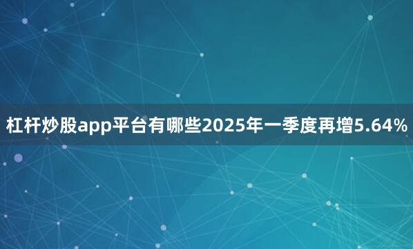 杠杆炒股app平台有哪些2025年一季度再增5.64%